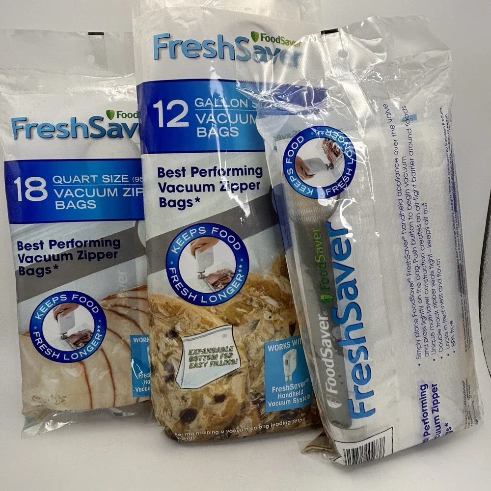 Lot For‎ Zicmiche Food Saver Fresh Saver 36 1 Quart & 12 Gallon Size Vacuum Pack